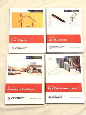 Champions School of Real Estate Set of 4 Books Contracts Agency Commercial Inves